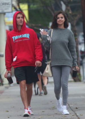 Selena Gomez and Justin Bieber - Goes for a walk in LA